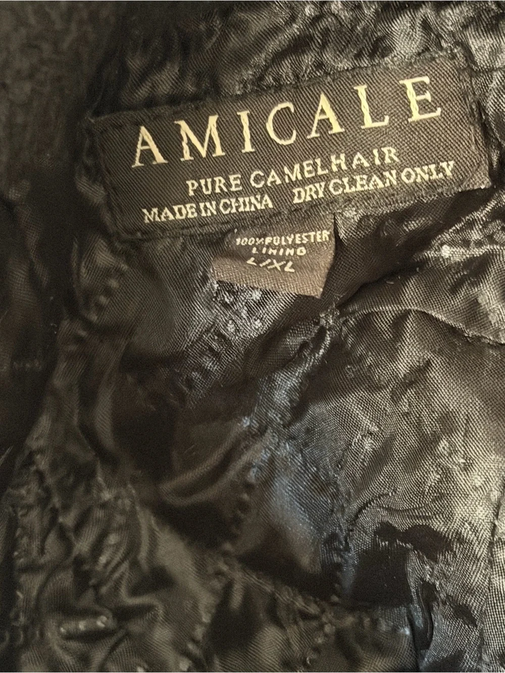 Amicale L XL CAP camel hair warm ear flap hat padded lined